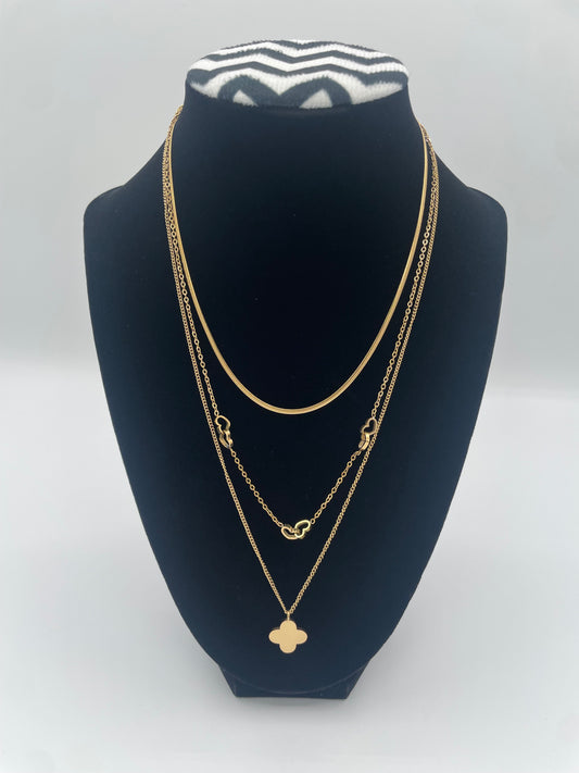 GOLD | HEARTS & CLOVER NECKLACE