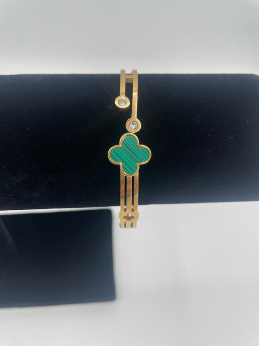 GREEN & GOLD | CLOVER BRACELET